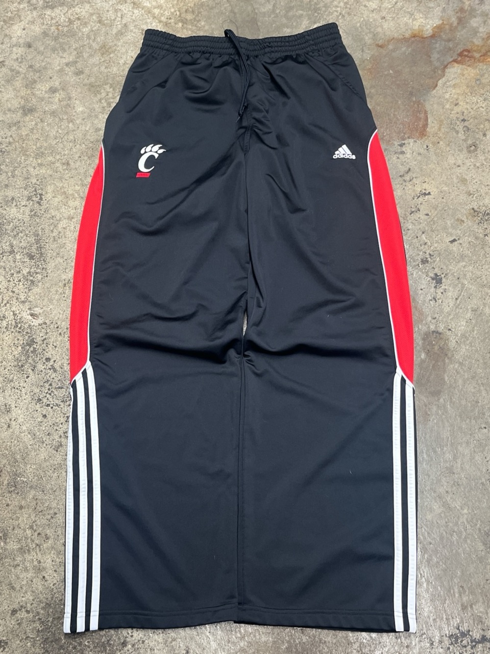 Retro Adidas University of Cincinnati Track Pants Men’s Large Black Baggy 00s
